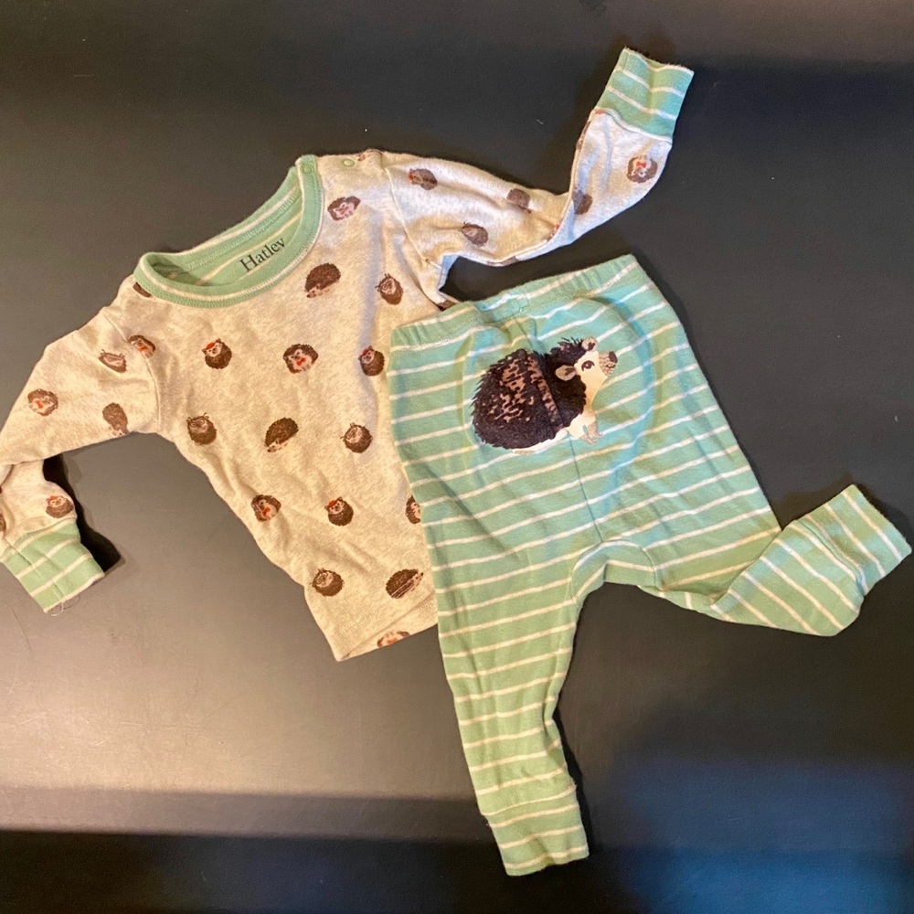 EUC Hatley 9-12mo groundhog long sleeve pajamas